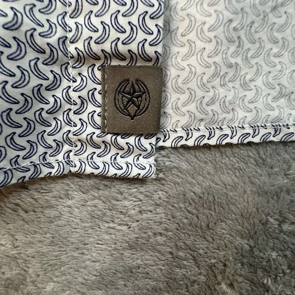 Banana Republic Luxe Poplin Men's XL Slim Fit Black & White Banana Print SEE DES